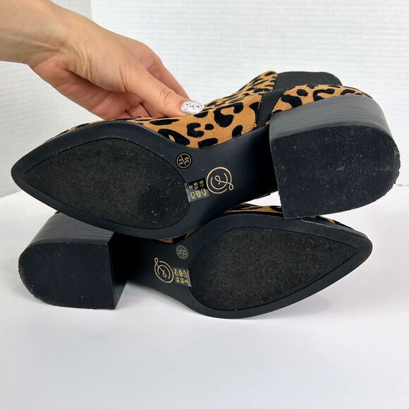 Chinese Laundry Finn Chelsea Bootie Leopard Animal Print Boots Pointed Toe 8.5 - Picture 6 of 11